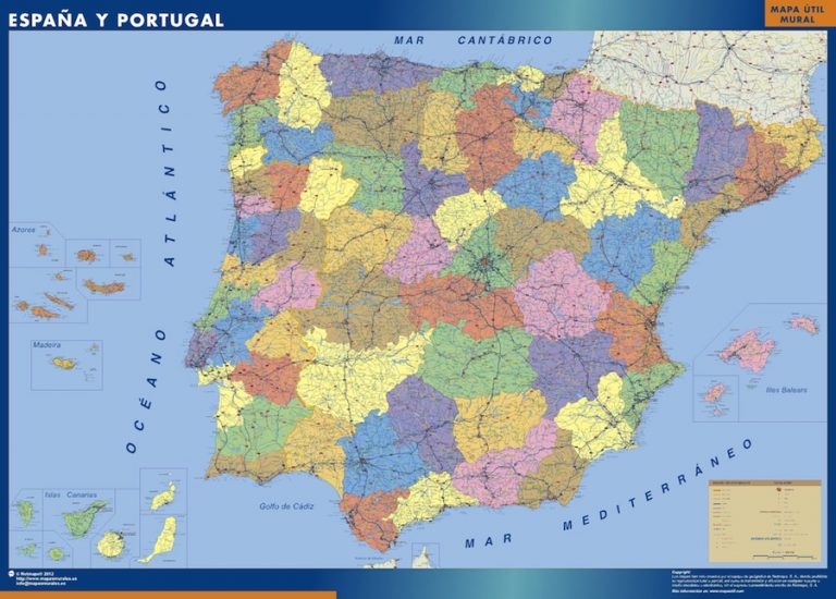 Mapa Espana Provincial plastificado